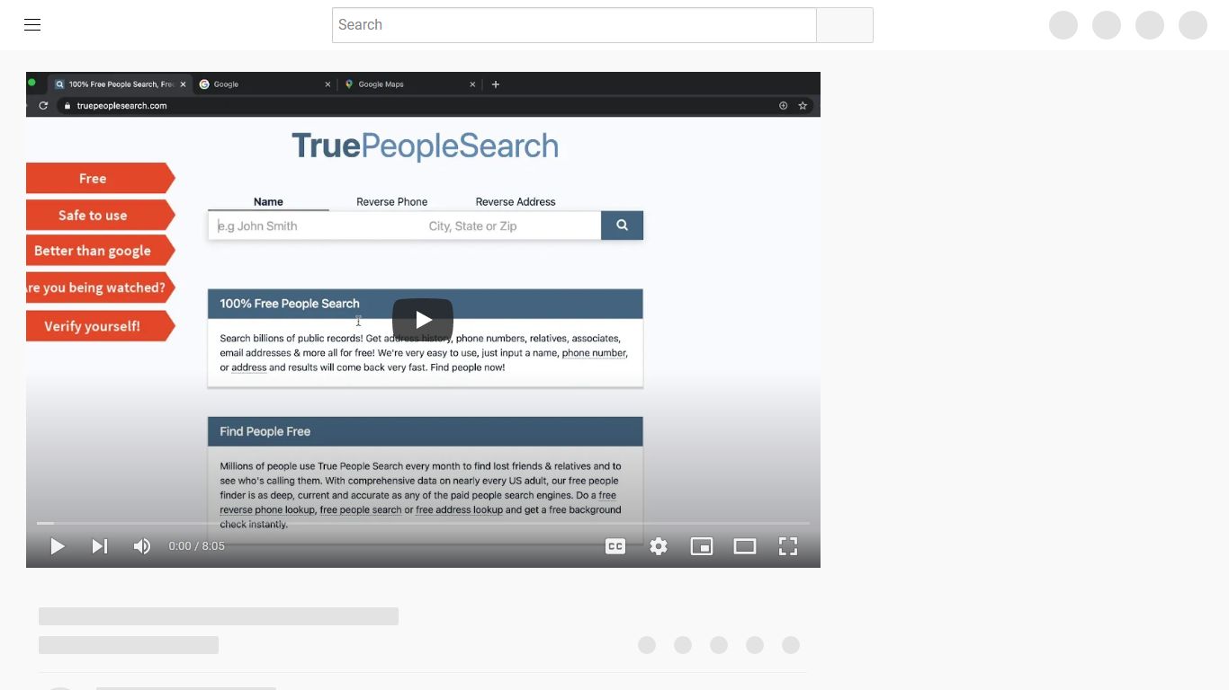 TruePeopleSearch.com, free, safe to use people search engine, Tutorial ...